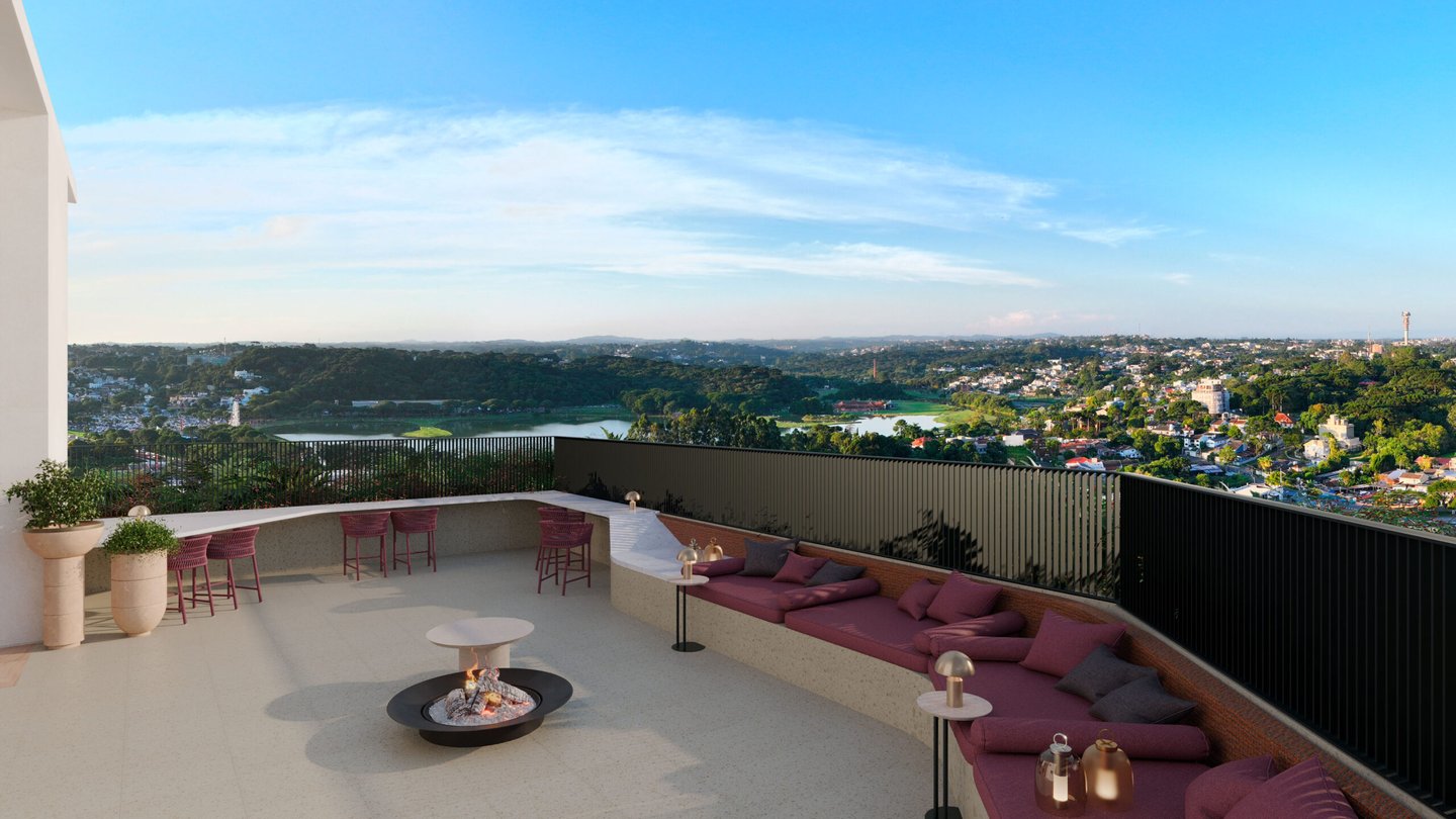 Ático externo com uma vista completa do Parque Barigui Curitiba