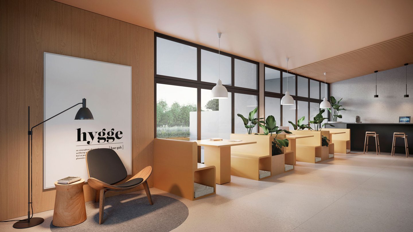 Coworking desenvolvido para os moradores curtirem o empreendimento