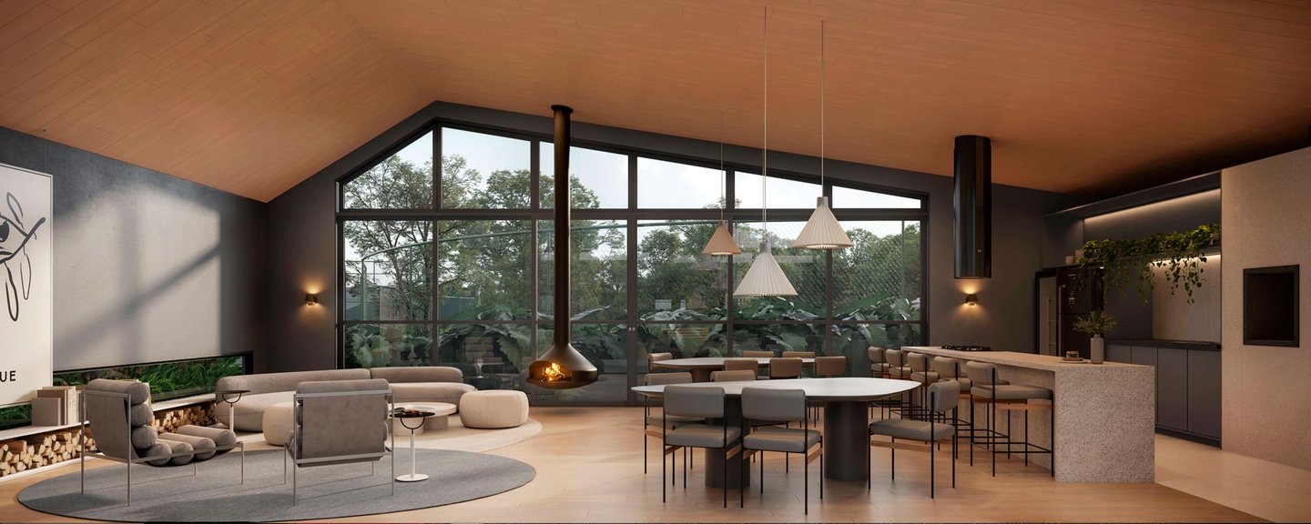 Área gourmet no estilo glamping para família e amigos no Hytte Ecoville em Curitiba/PR