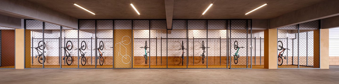 Um bicicletário grande para atender a todos os moradores e incentivar a prática